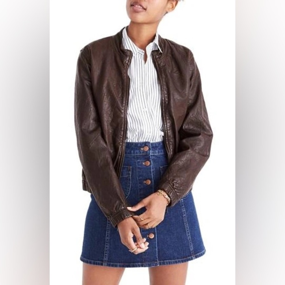 Madewell Bomber Aviator Jacket Leather XS
